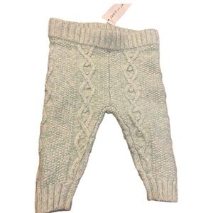 Janie & Jack Unisex Winter Cable Knit Sweater Mint Green Leggings